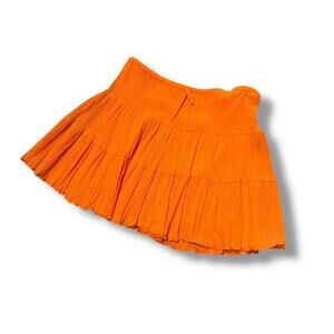 Y2K Orange Ruffle Mini Skirt